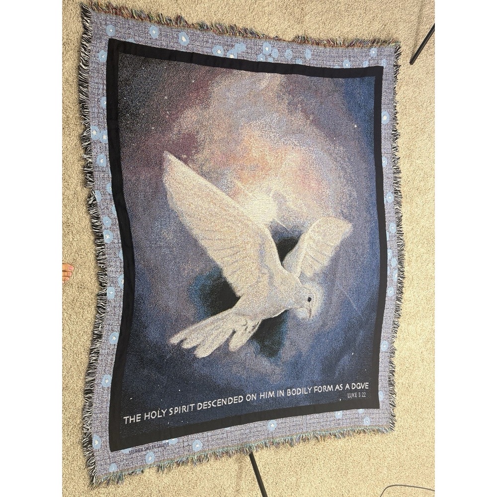 Pure Country Weavers Dove‎ Tapestry Throw Blanket Holy Spirit Luke Bird Fringe